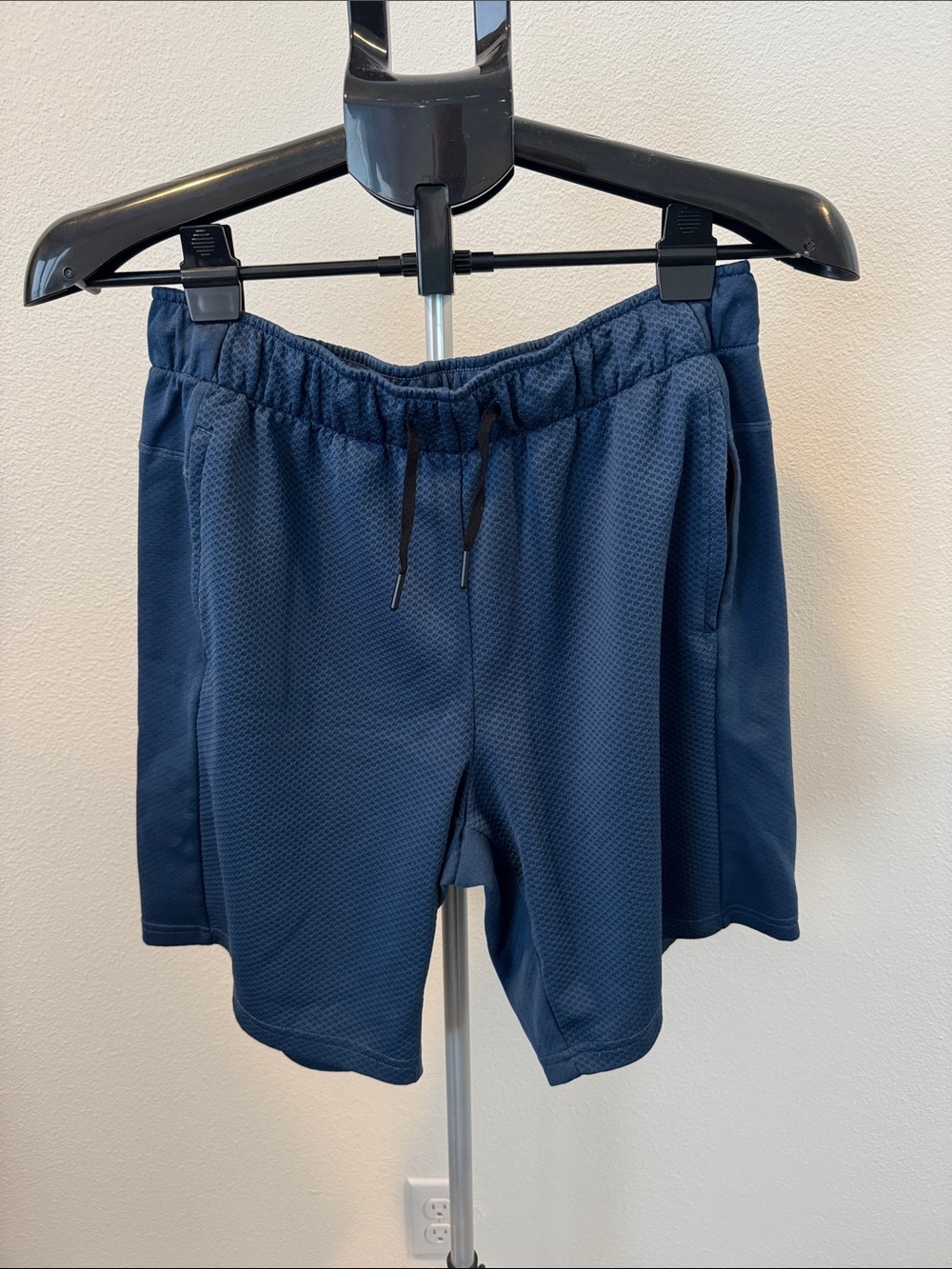 Men's Navy Athletic Mesh Shorts with Drawstring